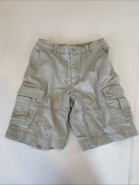 GAP Khaki Tan Uniform Cargo Shorts Boys Size 10 Husky 10H with Adjustable Waist